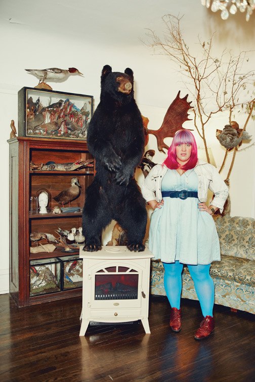 Morgan Mavis, Torotno Taxidermy, pink hair, Taxidermy, Bear